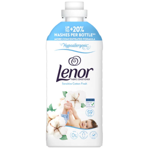 Lenor Sensitive Cotton Fresh, ополіскувач для білизни, 59 прань